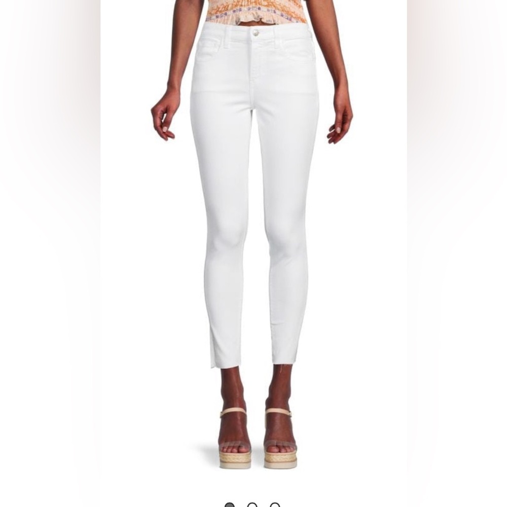 JOE'S SKINNY ANKLE RAW HEM MID RISE WHITE JEANS SIZE 26 $189